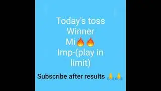 DC vs MI Toss Winner🙈🙈🔥🔥🙈🙈