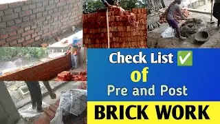 What are the Inspection Checklist of Pre & Post Brickwork | checklist of brick work l On Site