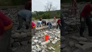 Dry stone walling: sorting stones will save you time and trouble later #masonrywork