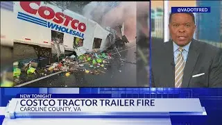 Costco Tractor Trailer with Mechanical Issue Catches Fire on I-95 in Virginia