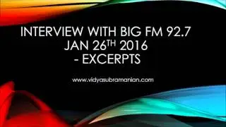 BigFM Tamil interview on online music learning- Vidya Subramanian
