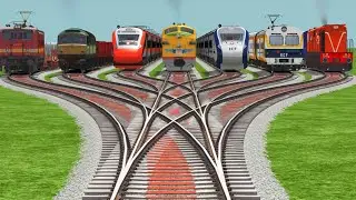 All Realistic Trains Passing by Epic Curves Railroad Crossing Tracks | indian railways | train drive