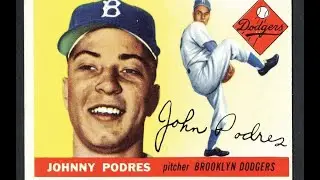 Voices from the past.  Ross chats with Johnny Podres at an old-timers luncheon many years ago.