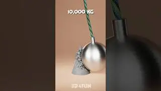 1 vs 10000 KG Wrecking Ball Simulation #c4d #3danimation #blenderanimation #satisfying #rigidbody