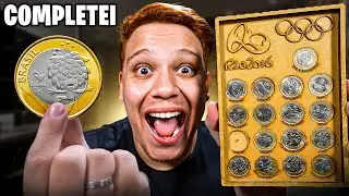 INCRÍVEL! COMPLETEI O ÁLBUM DE MOEDAS DE 1 REAL! TODAS AS MOEDAS QUE EXISTEM