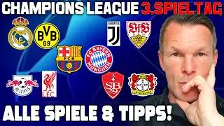 3. Spieltag Champions League Prognose / Alle Spiele & Tipps | Barcelona - Bayern | Real - BVB