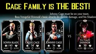 MK Mobile. HARD Vengeful Shinnok Challenge. Destroyed with SILVER Cage Family!