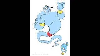 Genie coming out from Magic Lamp Aladdin Character Drawing Time Lapse