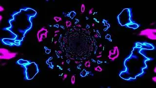 VJ LOOP NEON Pink and Teal Abstract Background Video tunnel 4k 60fps Electric Screensaver