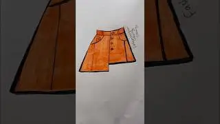 Orange skirt drawing ✍️ #shorts