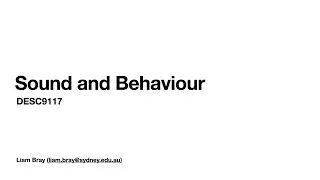 Sound and Behaviour