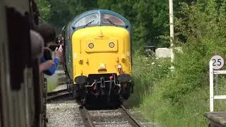 Passing the Deltic at Shottle station in 80800