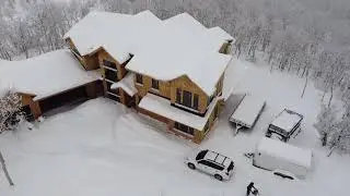 DRONE TOUR OF OUR CUSTOM HOME LOT. (In a snow storm)