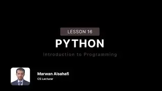 Introduction to Programming using Python lesson 16