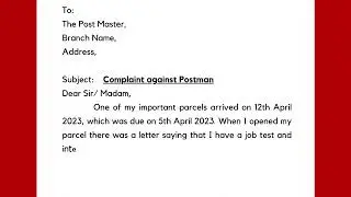 Complaint letter template against Postman due to late receiving of mail or parcel.