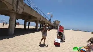 Huntington Beach, California Main Street Walk POV 4K
