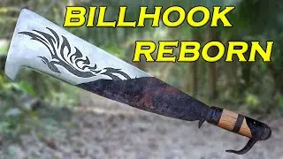 Rusty Billhook Knife Full Restoration and Etching