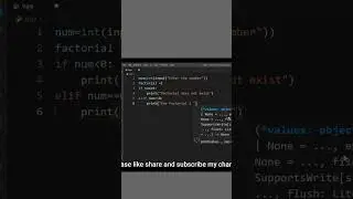 Factorial Number Program in Python Tutorial #shorts #ytshorts