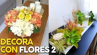 CENTROS DE MESA CON ROSAS, ORQUÍDEAS Y SUCULENTAS (ARTIFICIALES) DIY