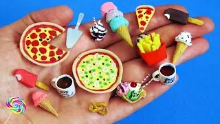 12 DIY Miniaturas de Comidas para Barbie Fácil de Fazer Pizza, Sorvete, Caneca, Fritas  Barbie