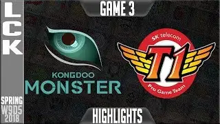 KDM vs SKT Highlights Game 3 | LCK Week 9 Spring 2018 W9D5 | Kongdoo Monster vs SK Telecom T1 G3