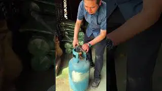 The process of removing the gas cylinder valve- Good tools and machinery make work easy