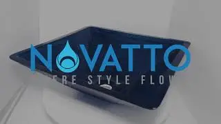 Blue Square Tempered Glass Vessel Bathroom Sink TIS-286B