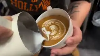 Barista making Latte Art Designs !!! #latteart #adivashiboy #cafe # coffee 