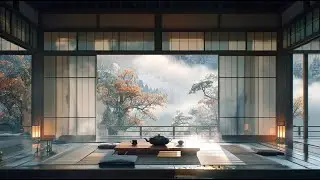 Winter Japanese Fireplace Background Music for Relaxing Study and Deep Focus