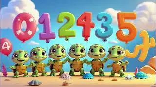 One, Two, Three, Four, Five (Learning Numbers) with Tiny Turtles | Counting Song for Kids