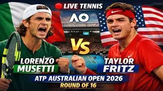 🔴 LIVE TENNIS | Lorenzo Musetti Vs Taylor Fritz | ATP Australian Open 2026 | R16