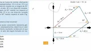 Suma de Vectores. Método gráfico de la poligonal. Distancia y desplazamiento. Uso del transportador.