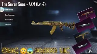 First 30000 UC creat opening for new gold pirate AKM full max out in BGMI || VENOM GAMING