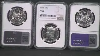 Полудоллар Кеннеди 1964 года — Пробная монета — NGC 67