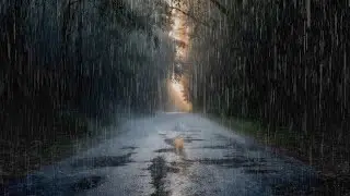 Heavy Rain on an Empty Forest Road 🌧️ Dark Night Sounds for Deep Sleep