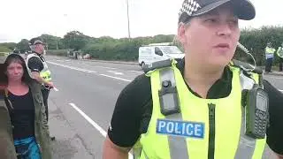 Corporate policing Preston new road @ cuadrillas fracking site Lancashire