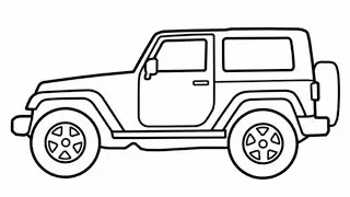 How to draw JEEP WRANGLER Rubicon 2017 easy/drawing Mahindra Thar off road car step by step #sketch