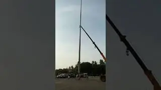 high mast light pole installation