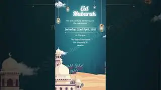 Customizable Eid Mubarak Template | How to make Eid Mubarak Video | Eid Invitation Card - Wish N Wed