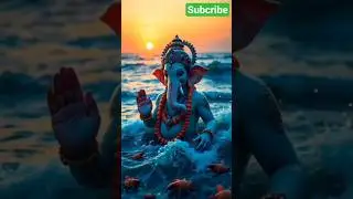 Lord Ganesha Blessing Waves 🌊 | Sunset Divine Energy #shorts #ytshorts #ganesh