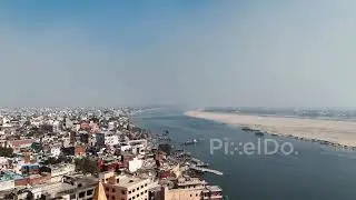 PD0654y Prayagraj Drone Video - Banaras Kashi Aerial View | Varanasi Drone Shot