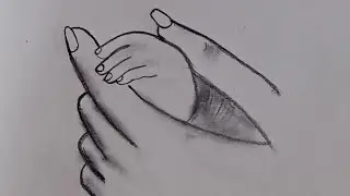 Mother and child hands drawing