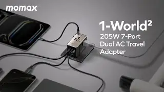 [ Momax ] World&rsquo;s First | 1-World&sup2; 205W GaN Travel Adapter