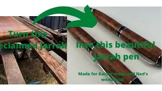 Woodturning reclaimed jarrah pens for @Dainer made and Ned&rsquo;s Woodwork