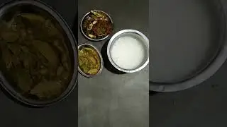 Lunch thali #special  Pakhala, simba aalu besar, panasa methisaga chips