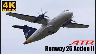 (4K) The ATR 42-600's Departing Runway 25 / Silver Airways and Liat @ St. Ktits / Caribbean