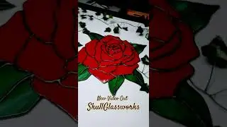 Magical stained glass. BEAUTIFUL RED ROSE. #stainedglass #glass #handmade #rose