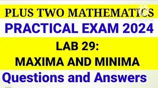 Plus Two Mathematics Practical Exam Previous Questions Maths Lab Exam 2024 Maxima and Minima