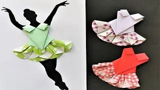 How to make an easy origami dress 👗 ll paper dress tutorial #paperdolldress #origamidress