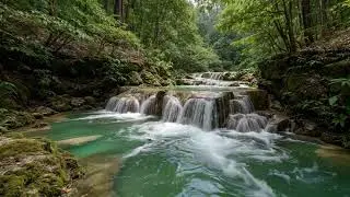 Calm Forest River Flow Sounds for Sleep with Soft Water Texture